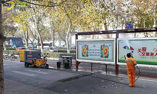 小型高壓地面清洗車，環(huán)衛(wèi)道路沖洗多面手